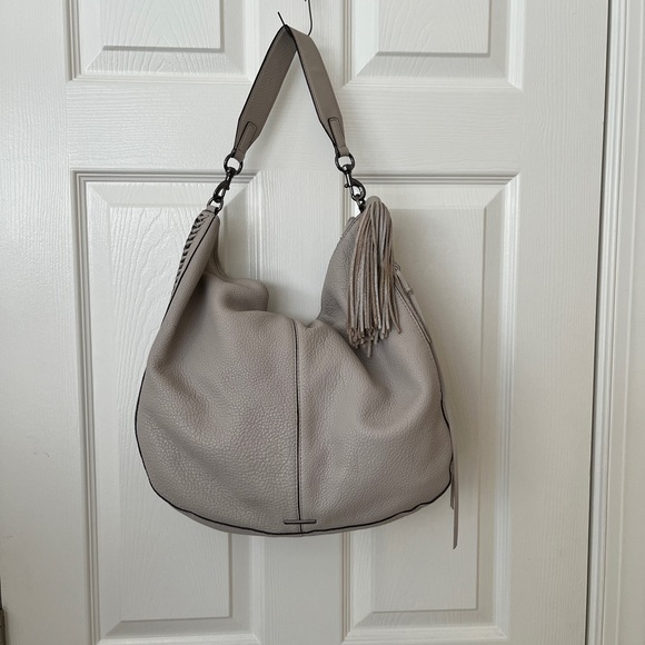 Rebecca Minkoff Hobo in Stone Putty Beige Leather with Tassel - Picture 3 of 13